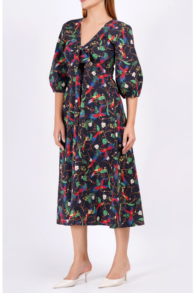 Adriana Tie-Front Midi Dress