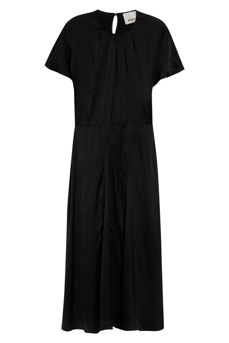 Namsha Draped Satin Midi Dress