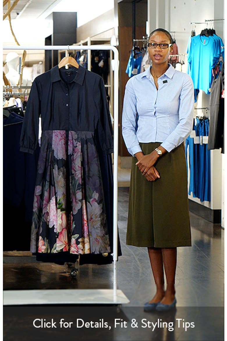 Meredith Placed Floral Cotton Midi Shirtdress