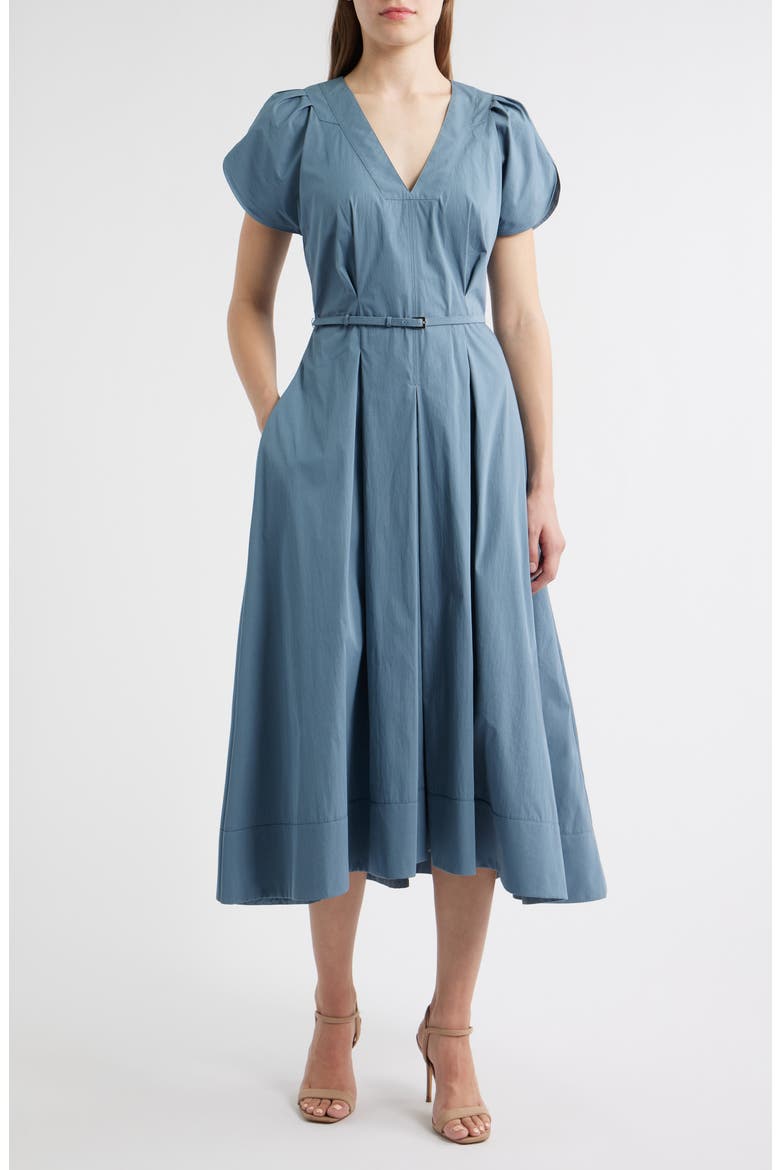 Demnilia Belted Cotton Blend Midi Dress