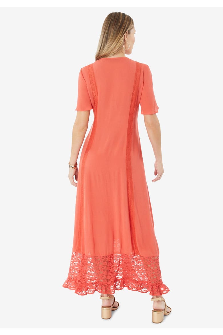 Hand Crinkled Lace Panelled Boho Dress