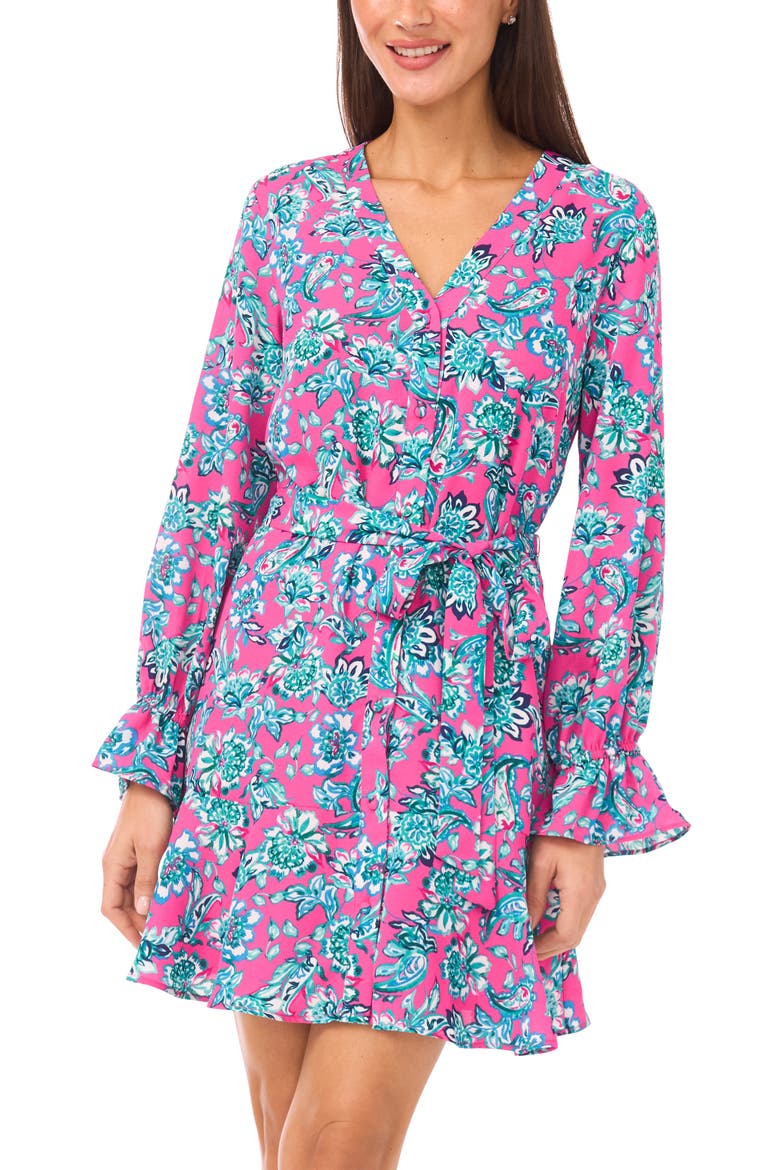 Floral Long Sleeve Shirtdress