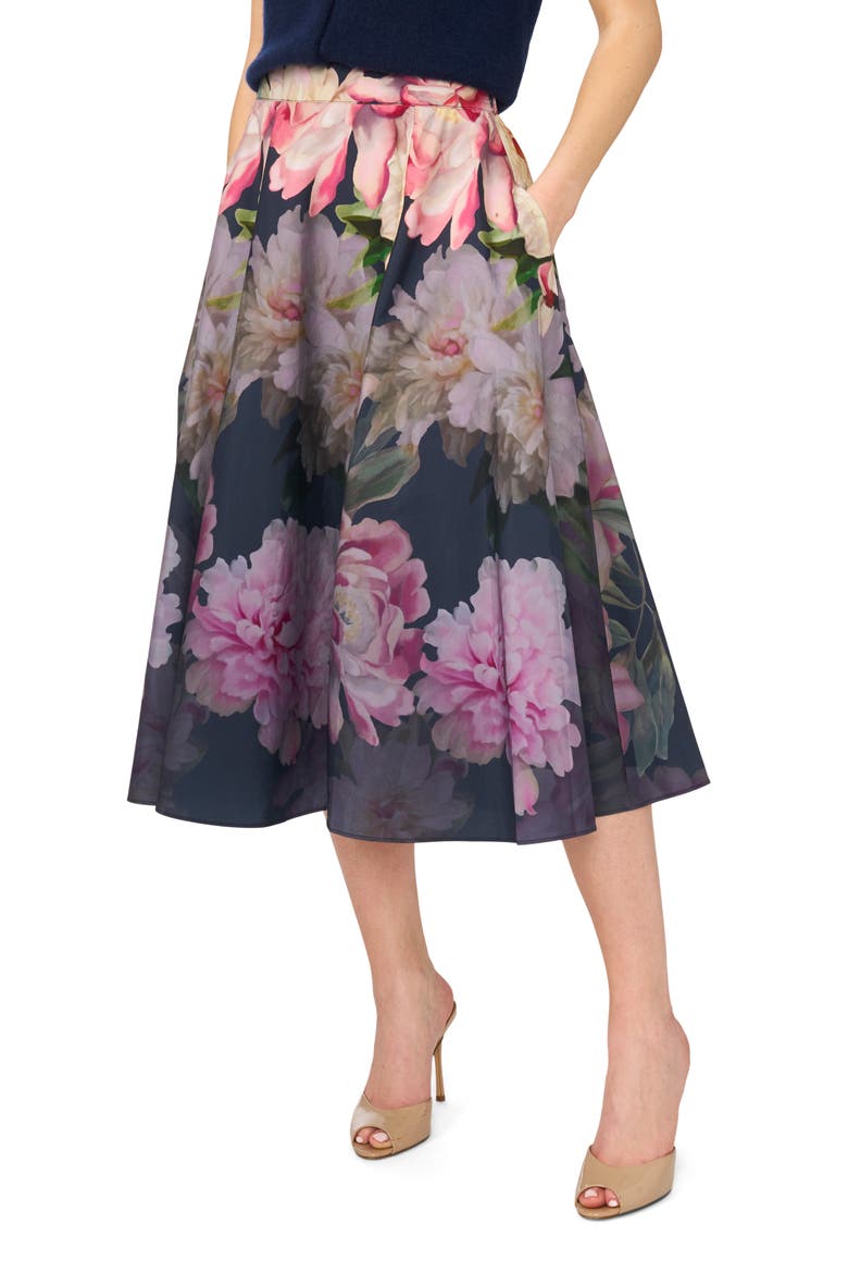 Meredith Placed Floral Cotton Midi Shirtdress