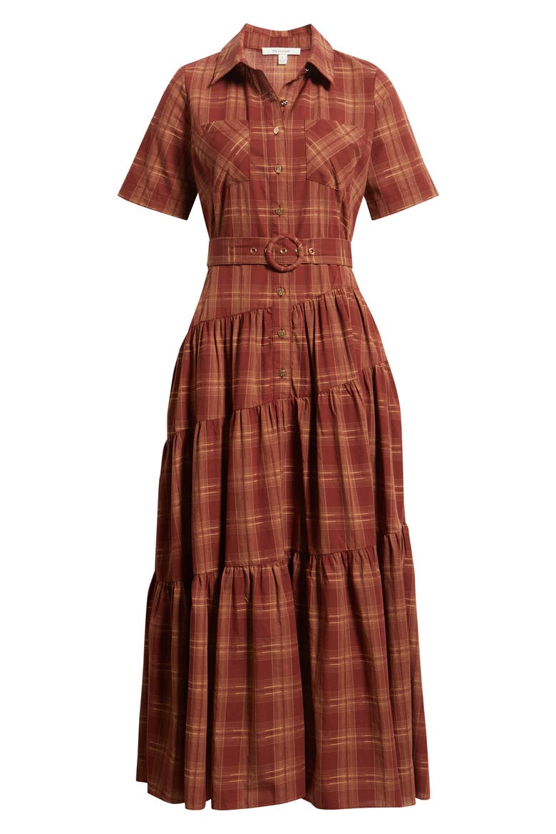 Plaid Belted Maxi Dress