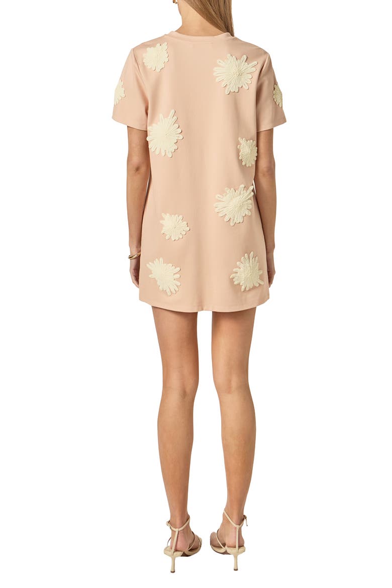 Flower Detail T-Shirt Minidress