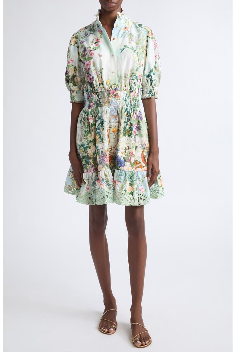 Shirred Organic Cotton Minidress
