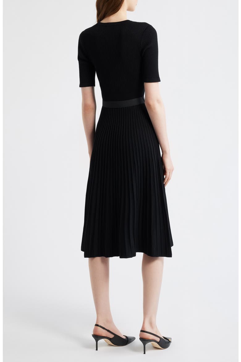 Belted Fit & Flare Sweater Dress
