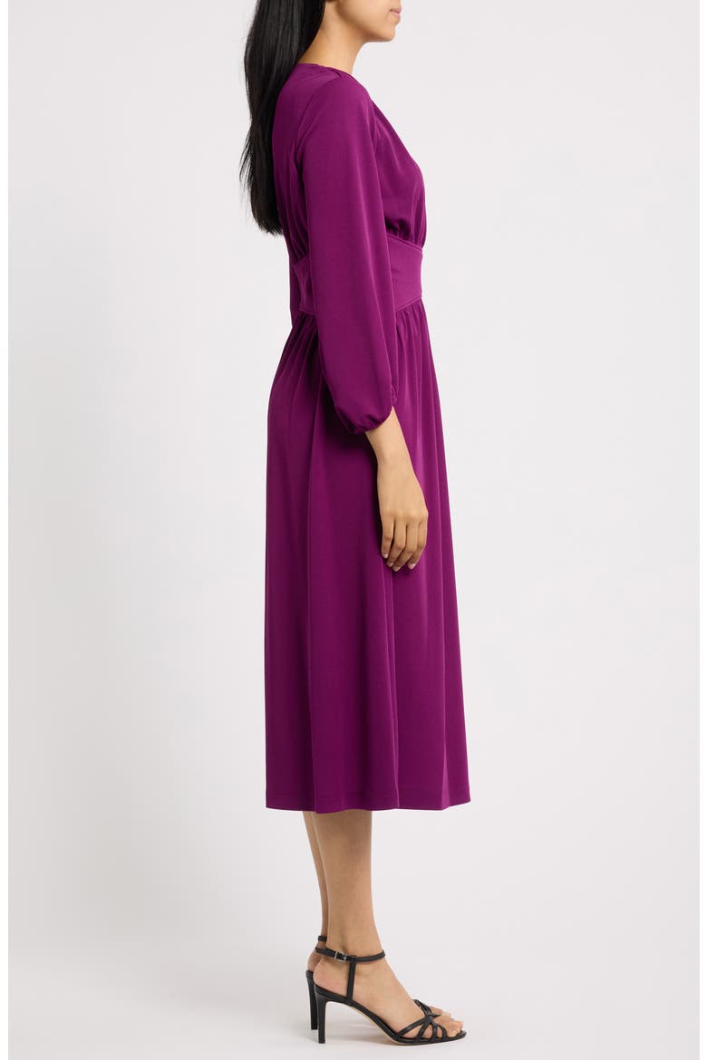 Blouson Long Sleeve Fit & Flare Midi Dress