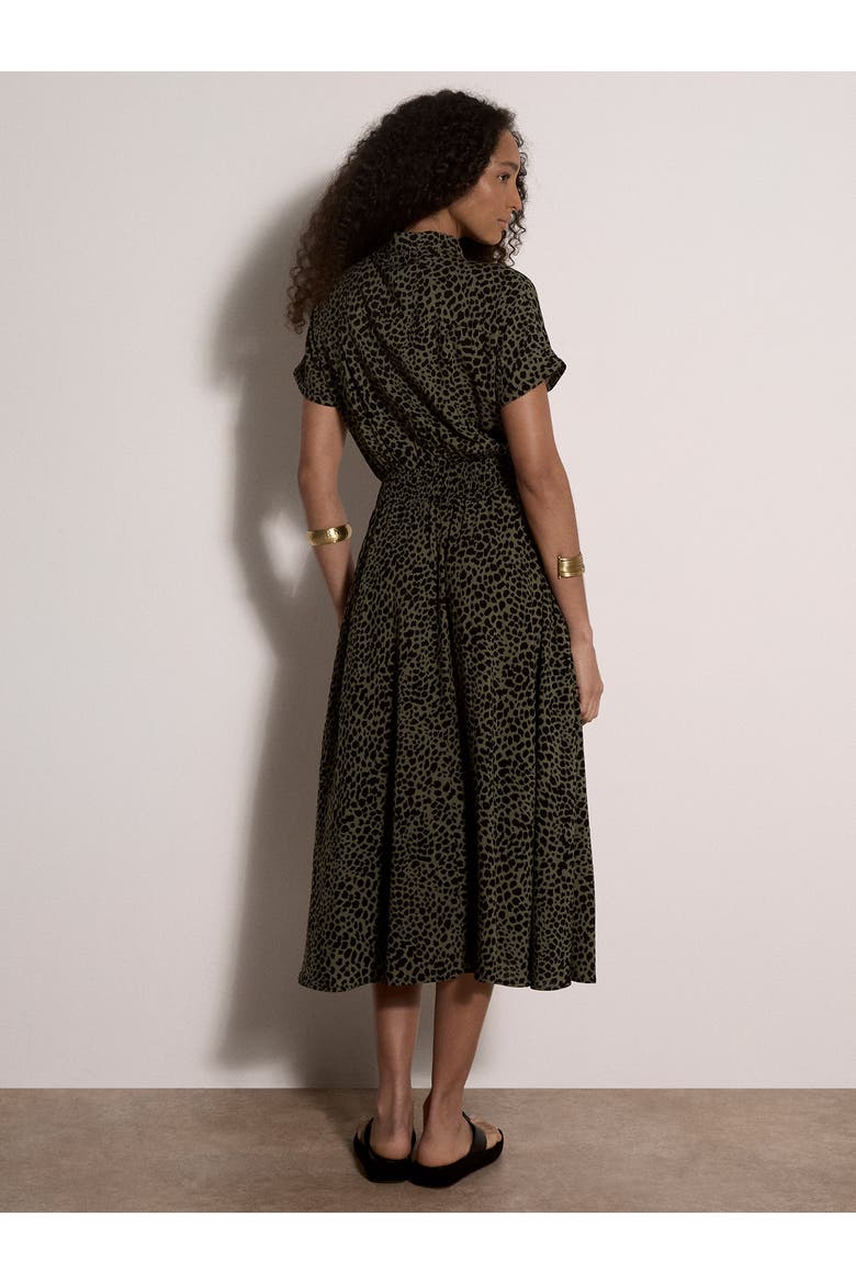 Mono Dense Spot Shirt Midi Dress