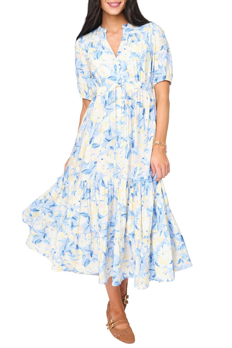 Kira Floral Drawstring Maxi Dress