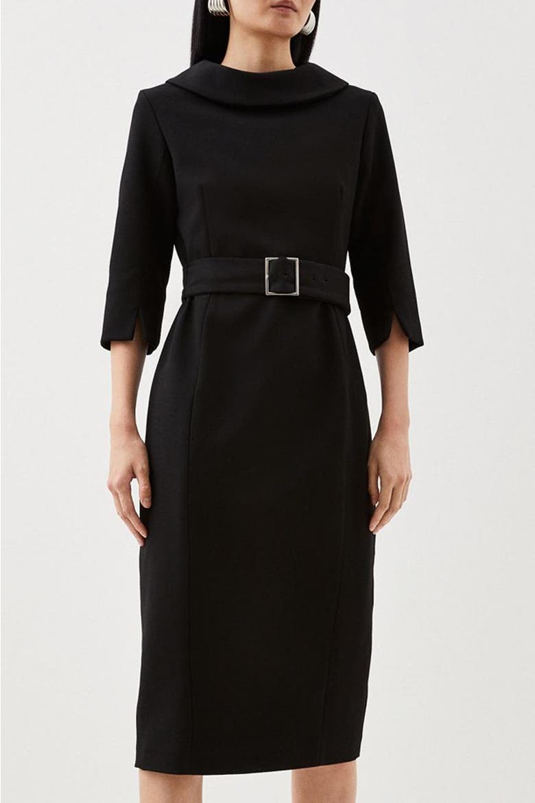 Petite Roll Neck Pencil Midi Dress