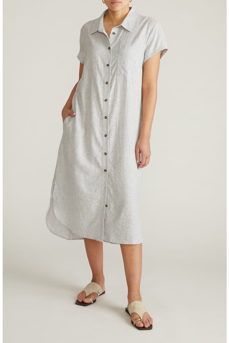 Dune Linen Blend Midi Shirtdress