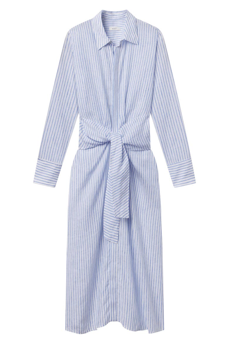 Mila Striped Linen Midi Shirtdress