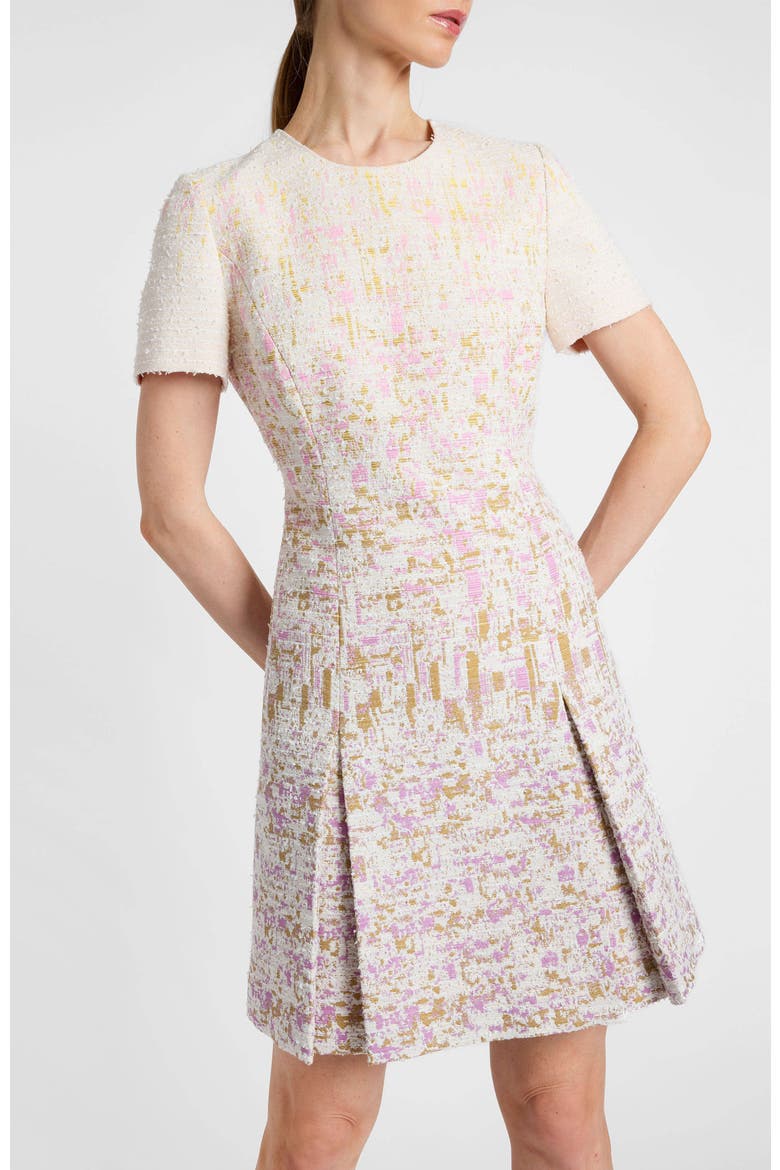 Indira Short Sleeve A-Line Dress in Ombré Jacquard