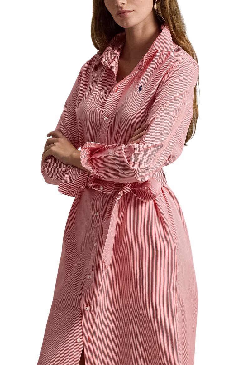 Tie Waist Long Sleeve Maxi Shirtdress