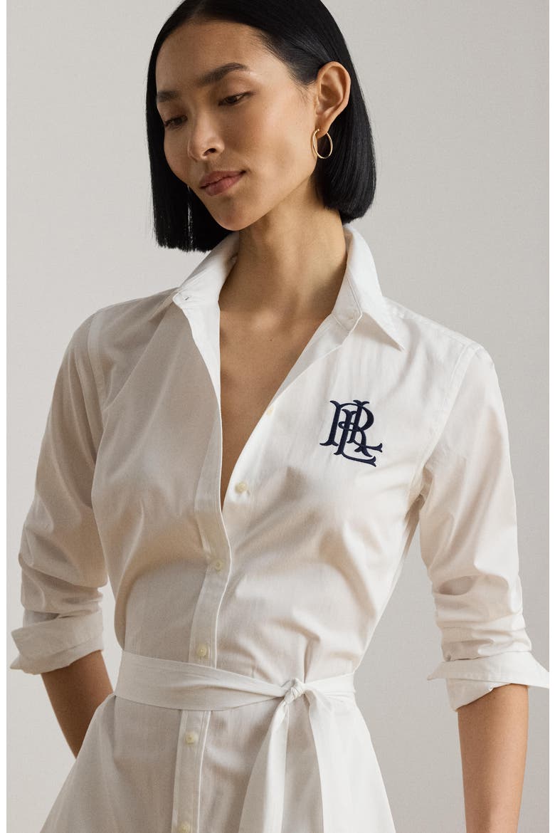 Amity Chest Logo Tie Waist Maxi Shirtdress