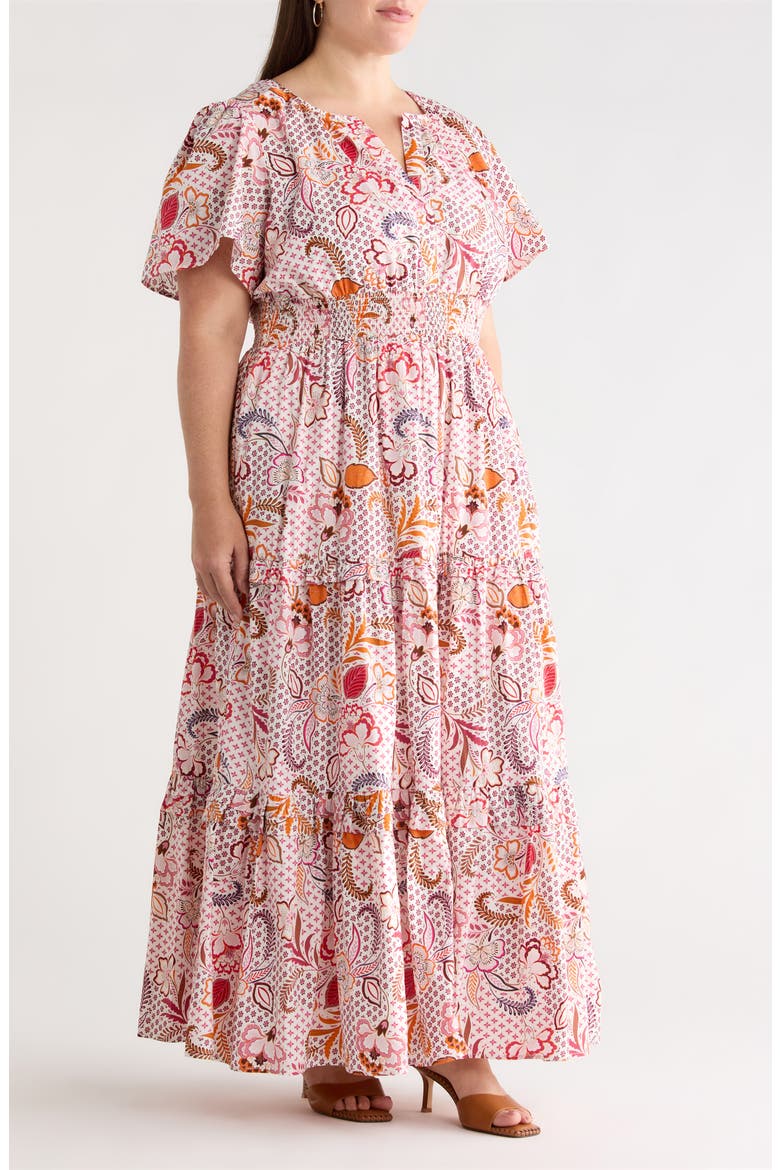 Hendry Floral Palmer Tiered Cotton Maxi Dress