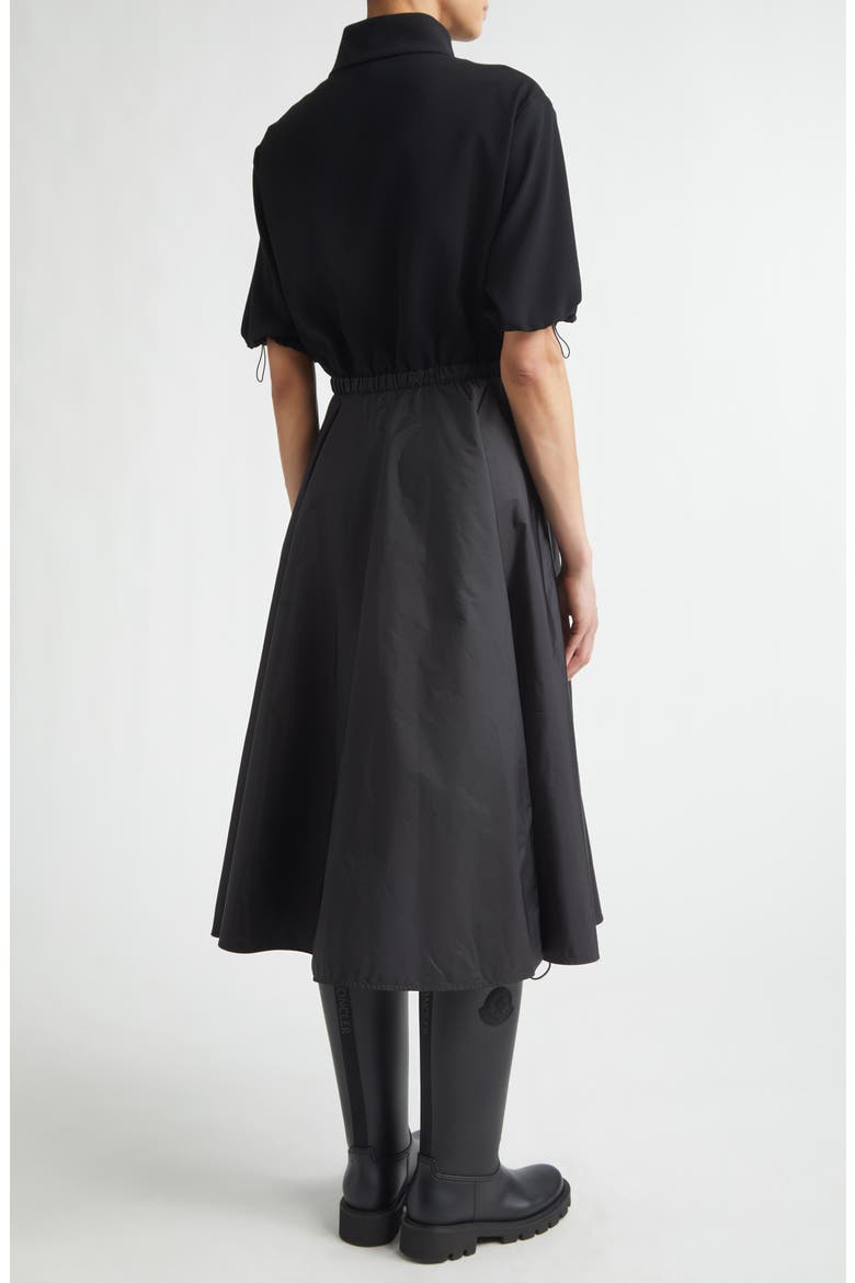 Mixed Media Technical Midi Shirtdress