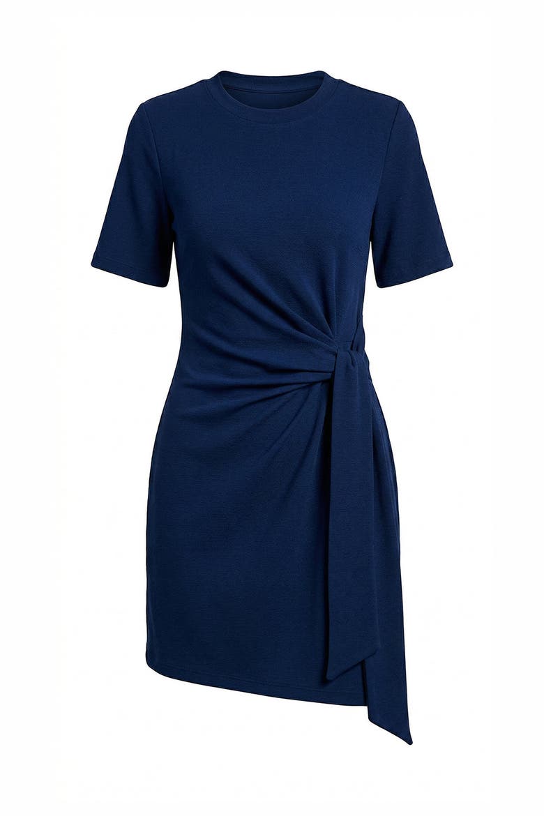 Velvet Crew Neck Mini Knit  Dress