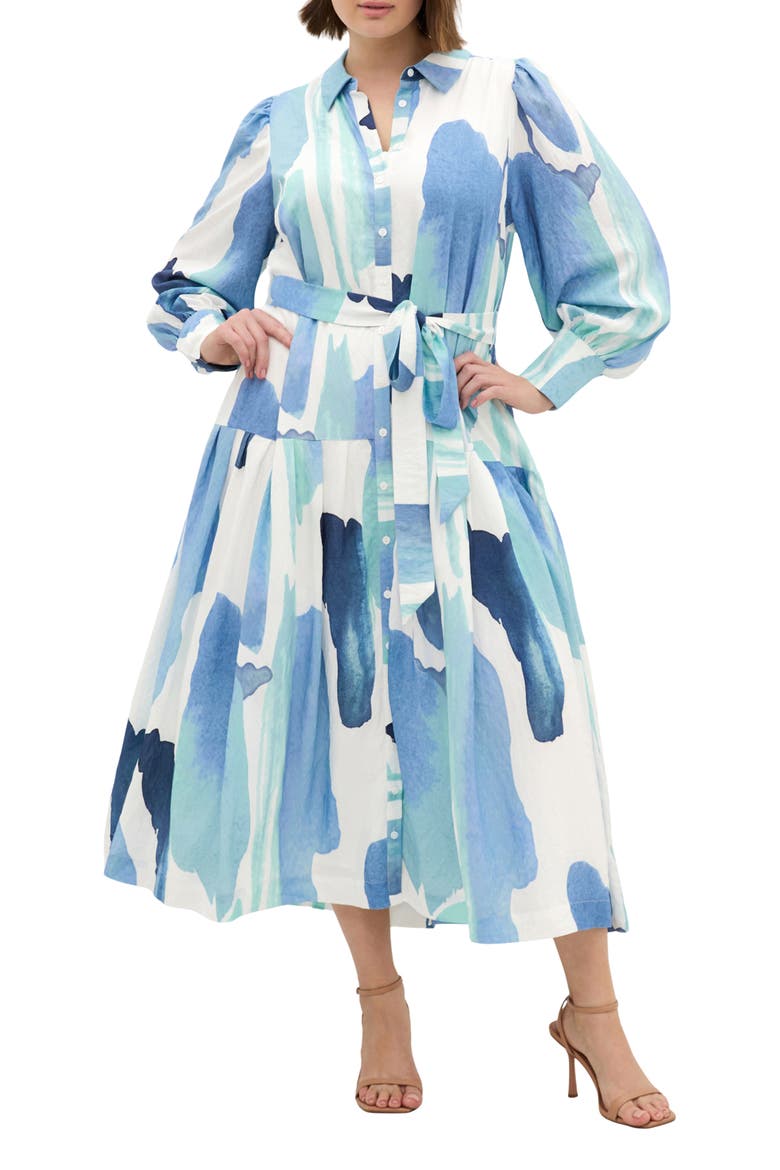 Ezra Print Midi Shirtdress