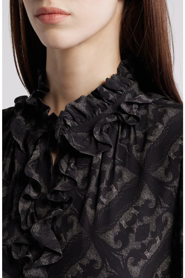 Landry Long Sleeve Leaf Print Dress