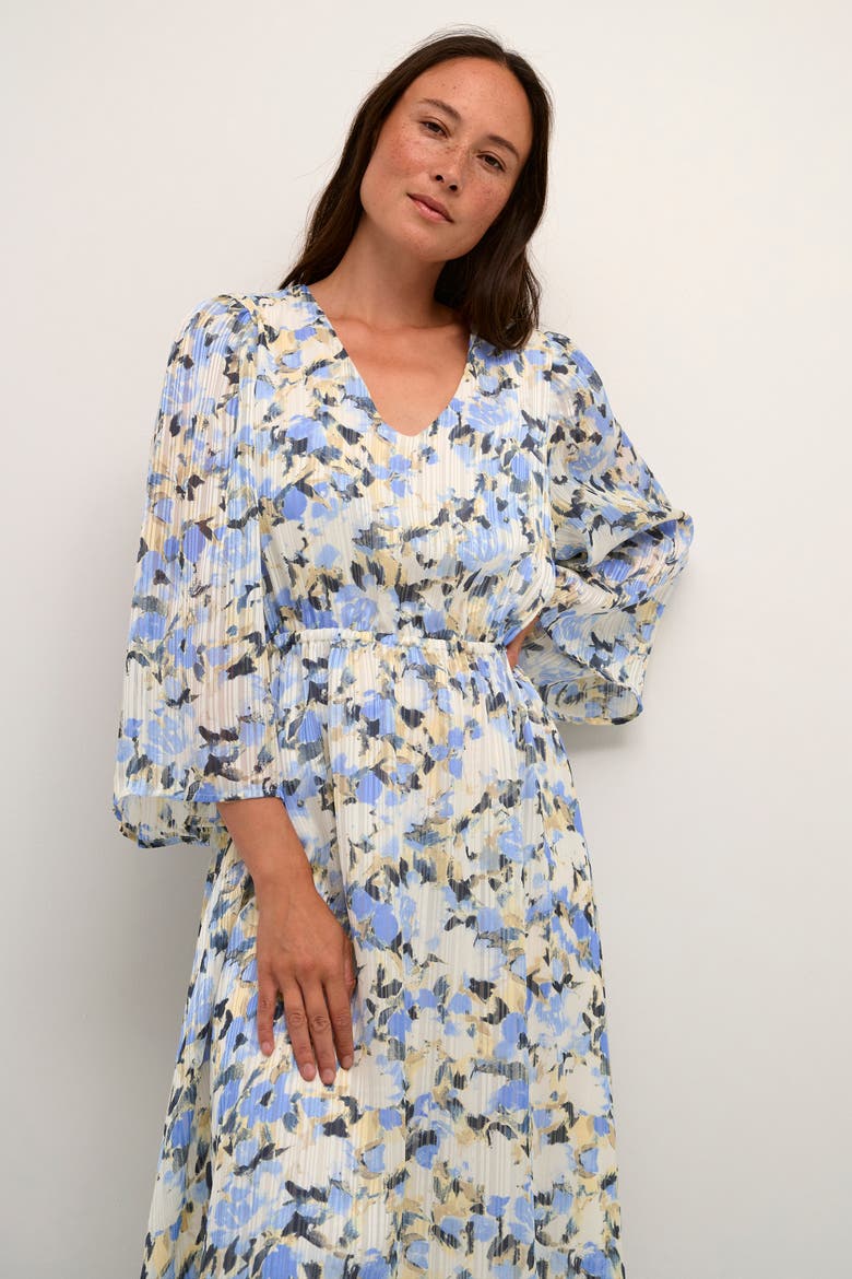 Eva Maxi V-Neck 3/4 Sleeve Dress