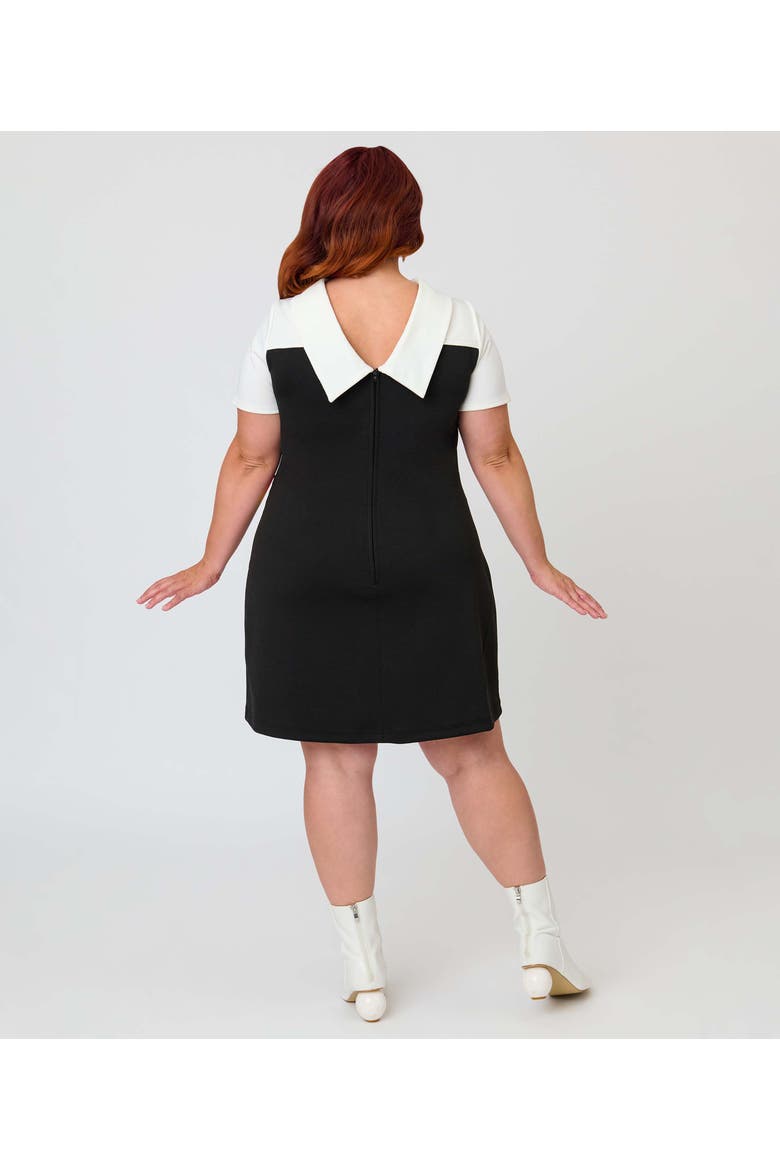 Plus Size Mock Neck Patch Pocket Shift Dress