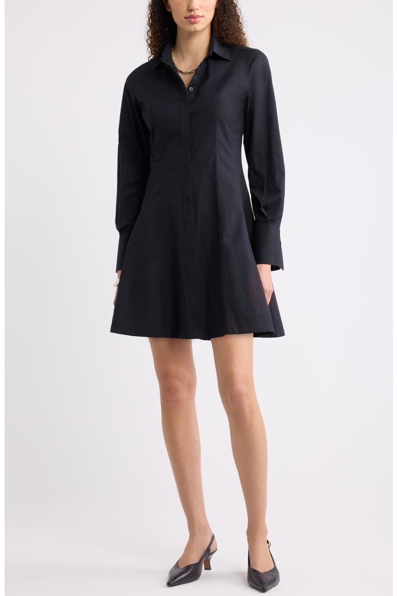 Seamed Mini Shirt Dress