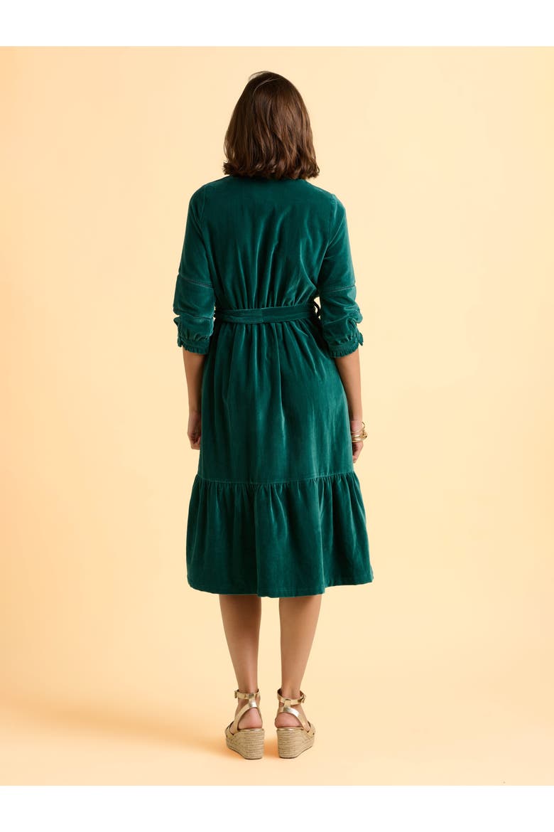 Starry 3/4 Sleeve High Neck Midi Dress