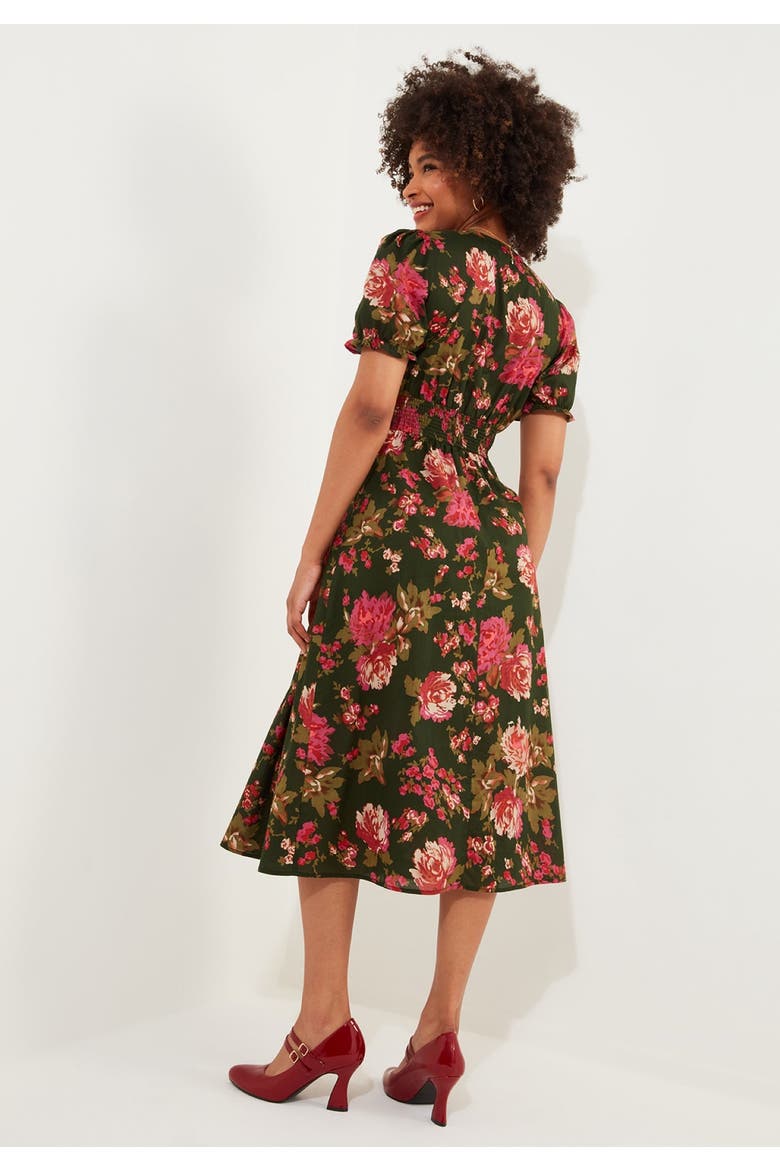 A-Line Button Front Midi Dress