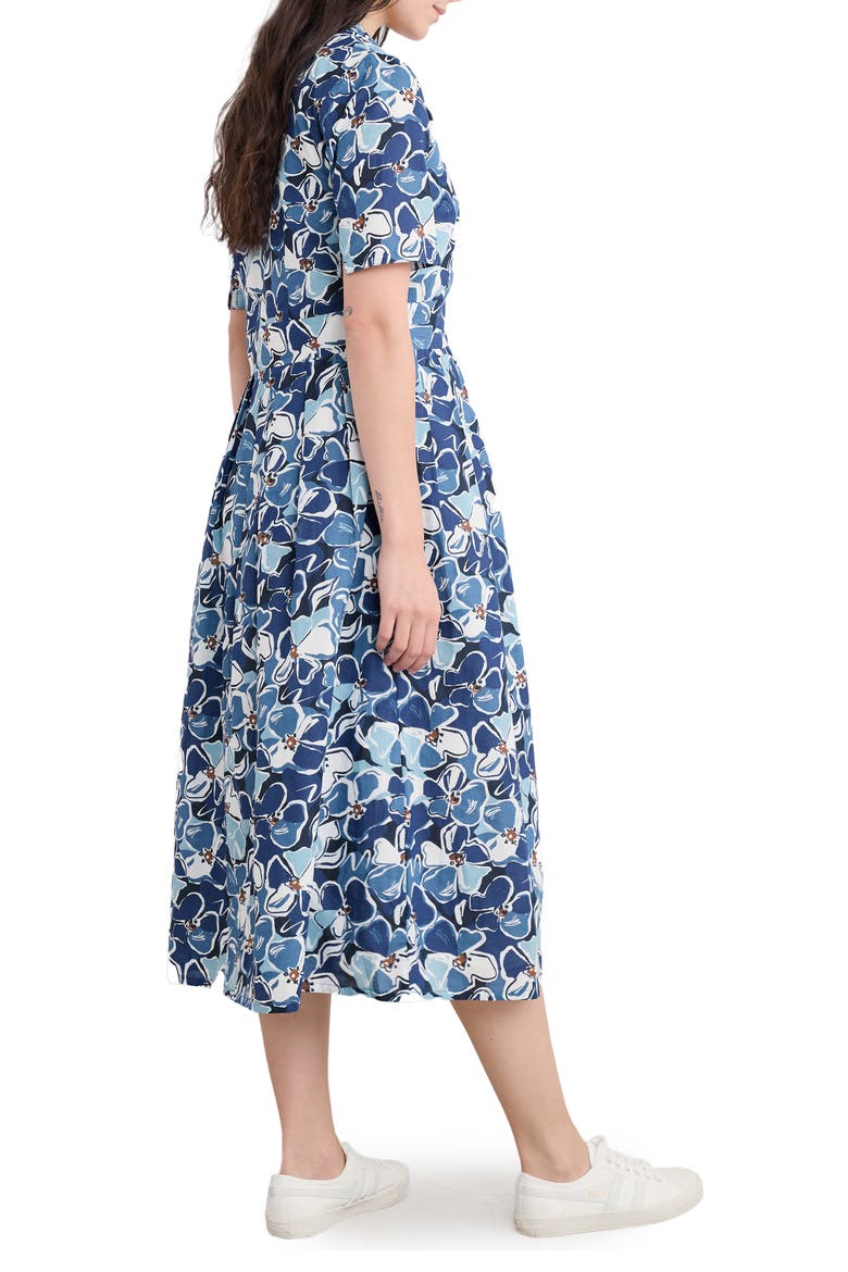Floral Print Organic Cotton Midi Shirtdress