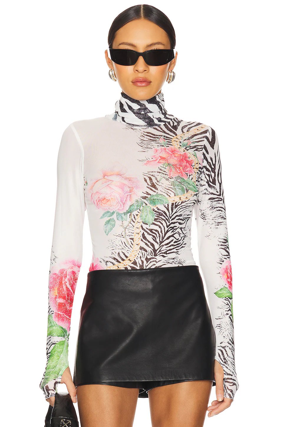 AFRM Zadie Top in Zebra Rose - Image 1