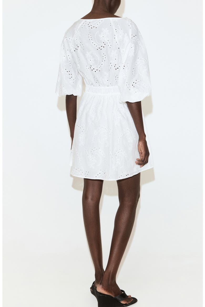 Floral Embroidered Cotton Minidress