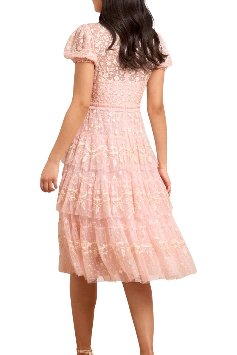 Layered Lace V-Neck Midi Dress