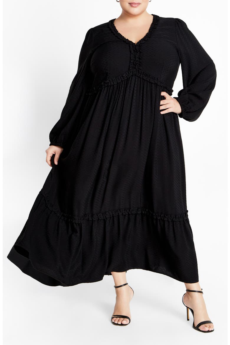 Journey Ruffle Long Sleeve Maxi Dress