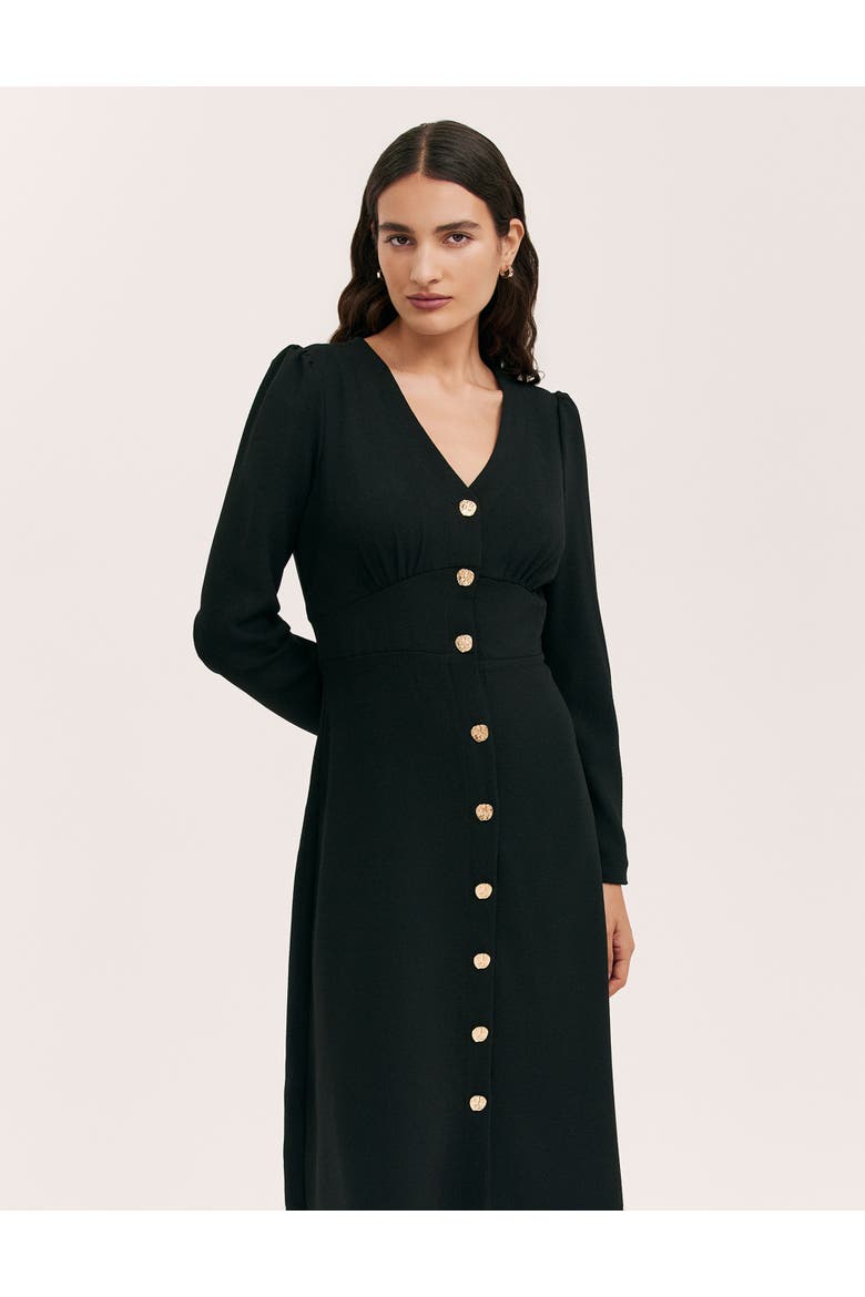 Caprice Long Sleeve Crepe Midi Dress