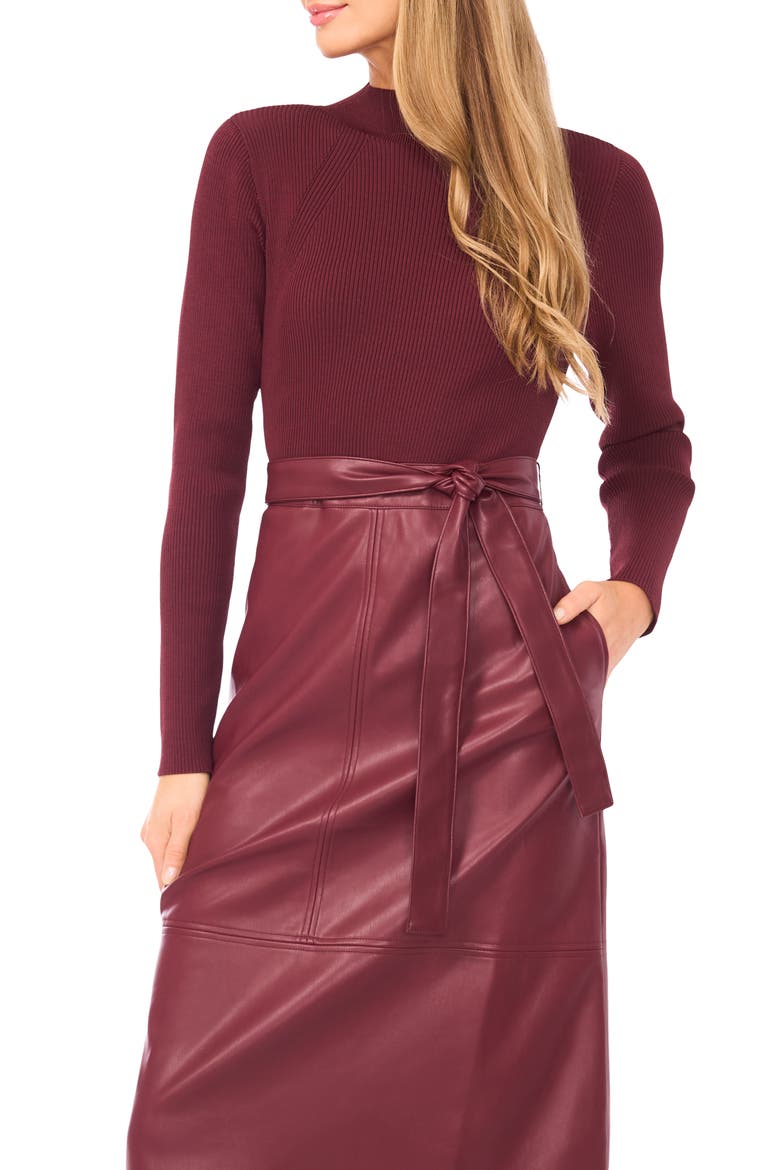 Mixed Media Long Sleeve Dress