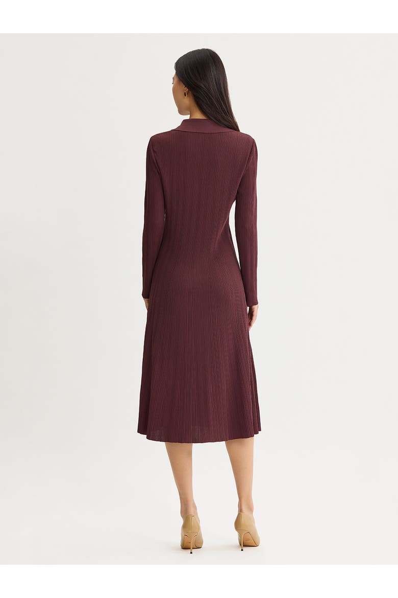 Fit & Flare Soft Ribbed Knit Midi Dress