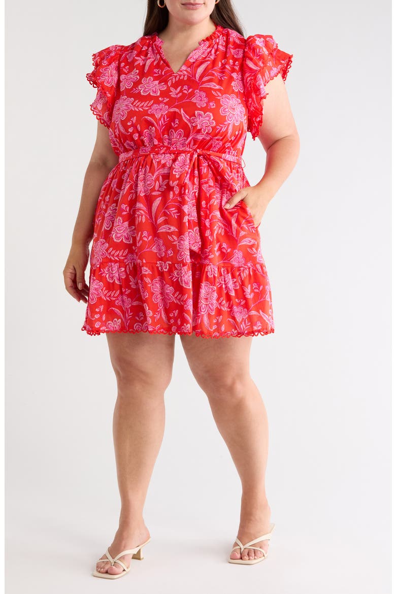 Aria Floral Print Ruffle Minidress
