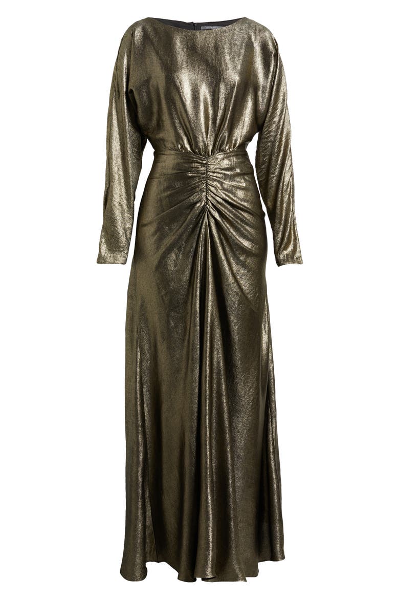Metallic Long Sleeve Gown