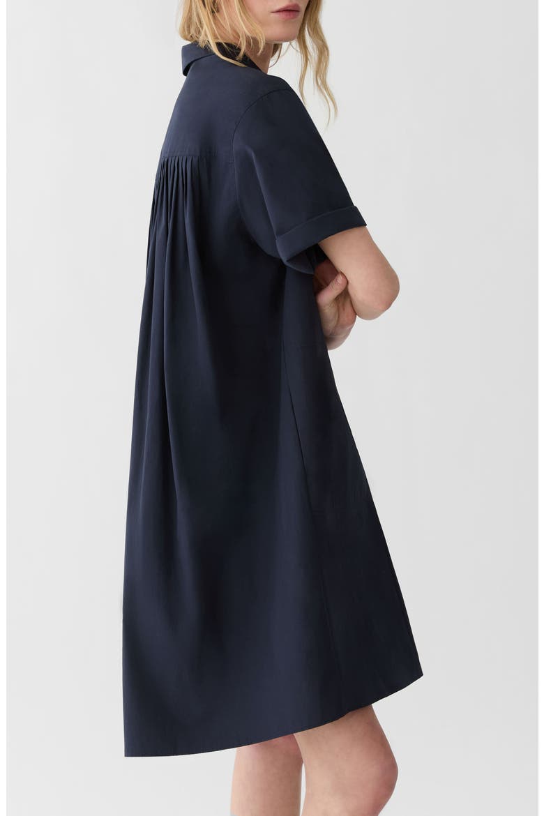 Pleated Organic Cotton Poplin Shirtdress