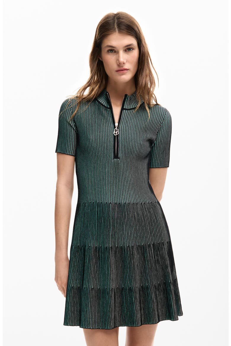 Rib Half Zip Minidress