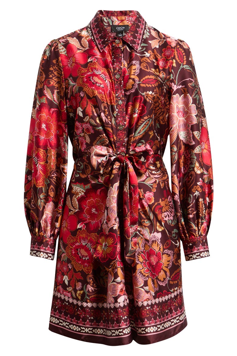 Tie Waist Long Sleeve Shirtdress