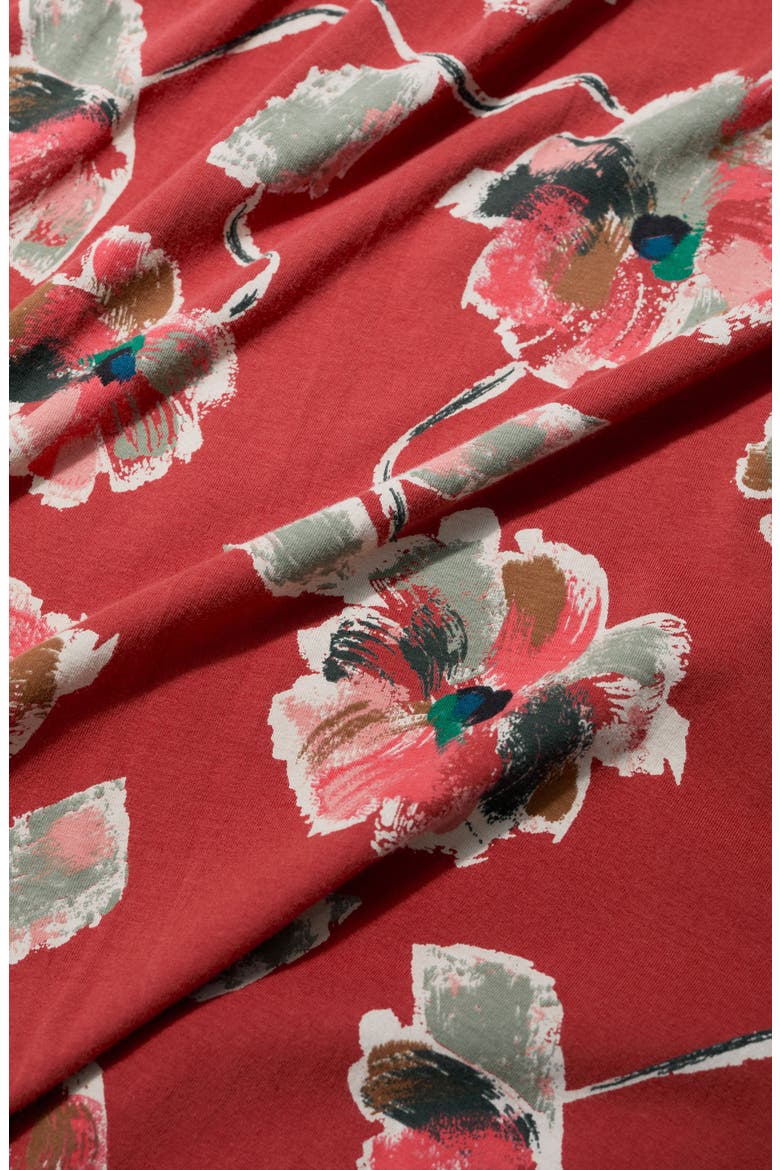 Floral Pleated Stretch Organic Cotton Jersey Dress