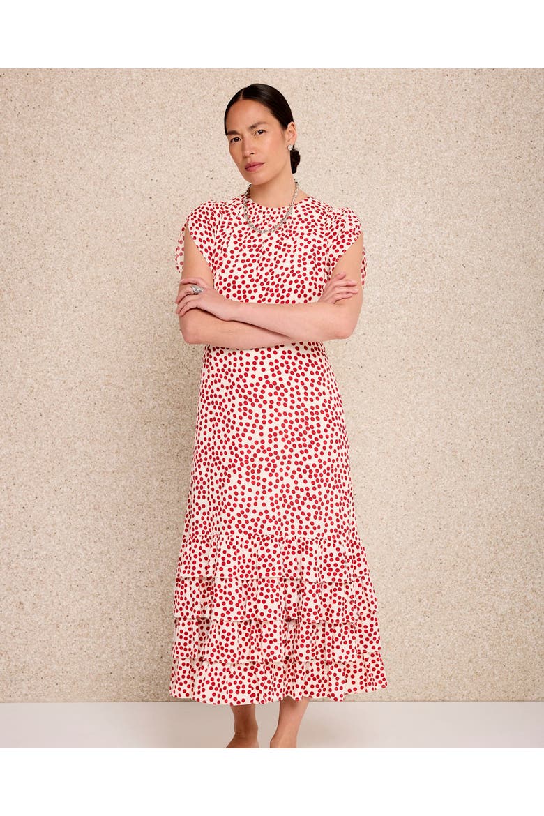 Polka Dot Ruffle Midi Dress