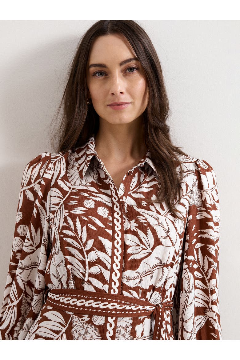 Floral Print Midi Shirt Dress
