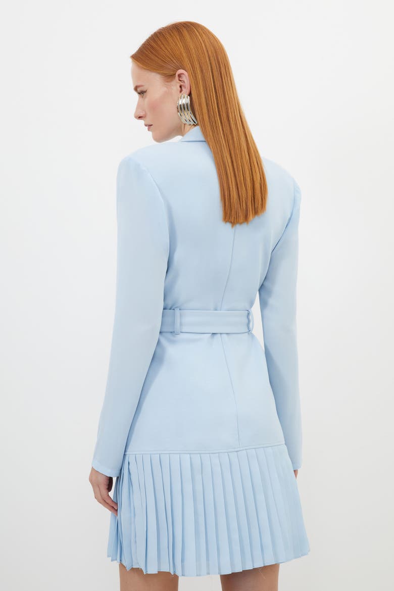 Pleated Skirt Collared Mini Dress