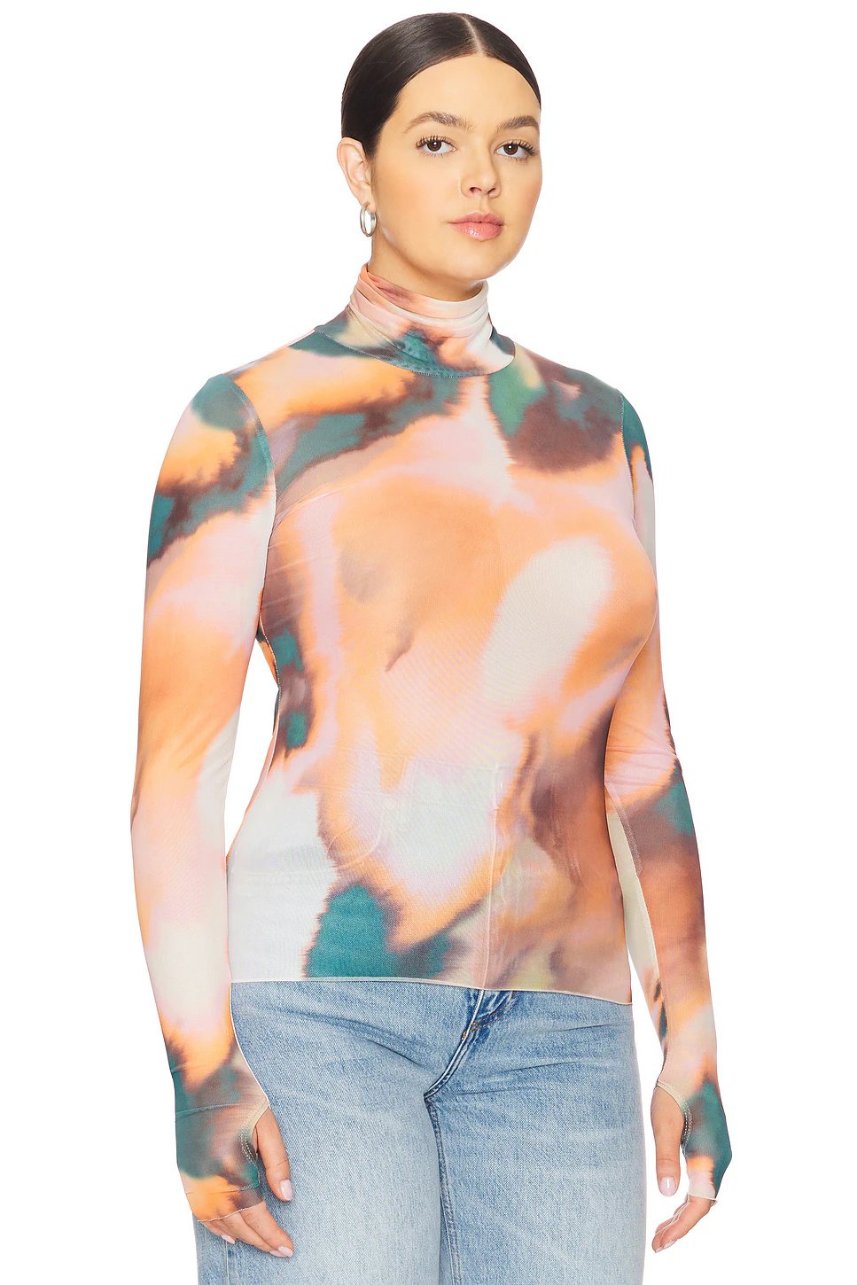 AFRM Zadie Top in Spice Watercolor - Image 4