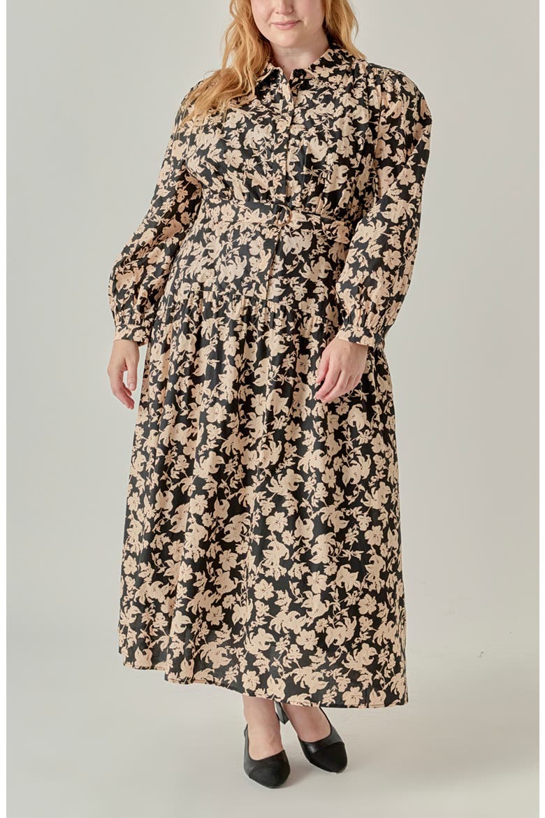 Floral Print Cotton Midi Dress