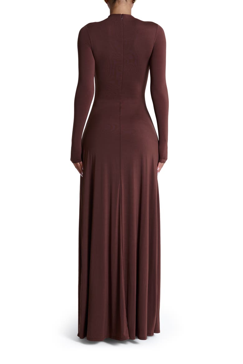 Mock Neck Long Sleeve Maxi Dress
